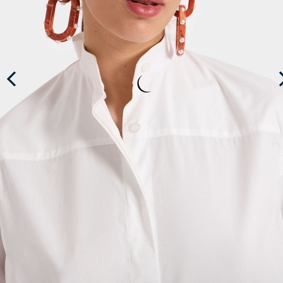 LA DoubleJ Solid White in Crisp Popeline Shirt size M - Picture 3 of 9